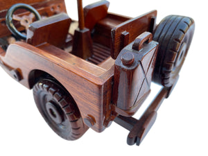 Willys WWII Jeep Mahogany Wood Desktop Cars & trucks Model