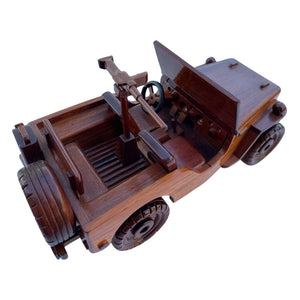 Willys WWII Jeep Mahogany Wood Desktop Cars & trucks Model