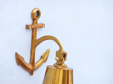 Load image into Gallery viewer, Brass Plated Hanging Anchor Bell 10&quot;