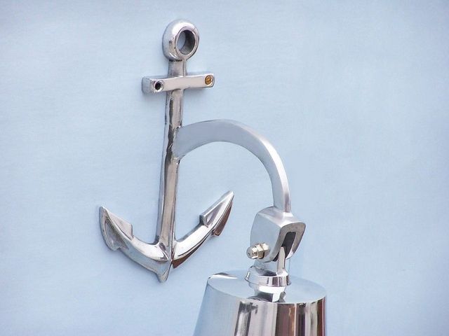 Chrome Hanging Anchor Bell 12"