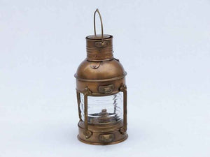 Antique Brass Anchor Oil Lantern 12"