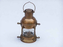 Load image into Gallery viewer, Antique Brass Anchor Oil Lantern 12&quot;
