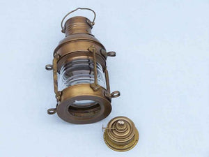 Antique Brass Anchor Oil Lantern 12"