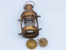 Load image into Gallery viewer, Antique Brass Anchor Oil Lantern 12&quot;