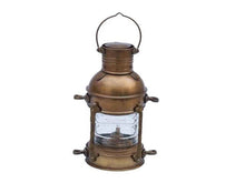 Load image into Gallery viewer, Antique Brass Anchor Oil Lantern 12&quot;