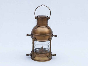 Antique Brass Anchor Oil Lantern 12"