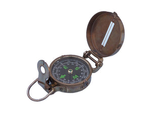 Antique Brass Military Compass 4''