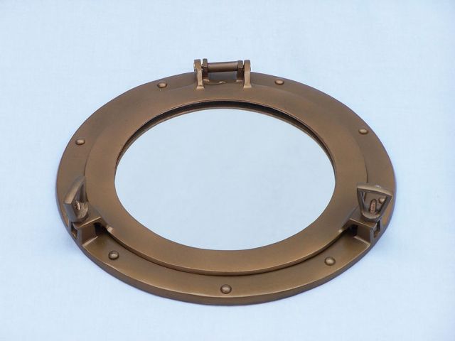 Antique Brass Decorative Ship Porthole Mirror 12
