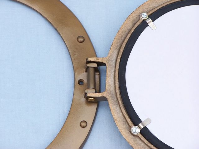 Antique Brass Decorative Ship Porthole Mirror 12