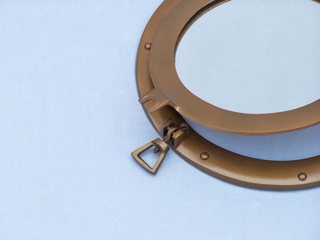 Antique Brass Decorative Ship Porthole Mirror 12