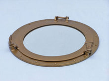 Load image into Gallery viewer, Antique Brass Decorative Ship Porthole Mirror 24