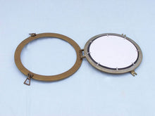 Load image into Gallery viewer, Antique Brass Decorative Ship Porthole Mirror 24