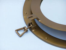 Load image into Gallery viewer, Antique Brass Decorative Ship Porthole Mirror 24