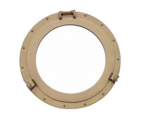 Load image into Gallery viewer, Antique Brass Decorative Ship Porthole Mirror 24