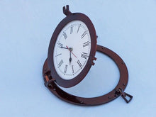 Load image into Gallery viewer, Antique Copper Deluxe Class Porthole Clock 12