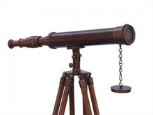 Load image into Gallery viewer, Floor Standing Antique Copper Harbor Master Telescope 50&quot;