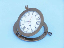 Load image into Gallery viewer, Antique Brass Decorative Ship Porthole Clock 8&quot;&quot;