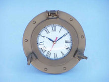 Load image into Gallery viewer, Antique Brass Decorative Ship Porthole Clock 8&quot;&quot;