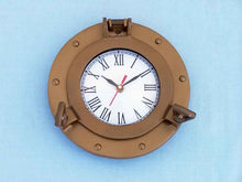 Load image into Gallery viewer, Antique Brass Decorative Ship Porthole Clock 12&quot;