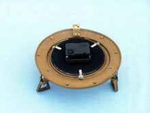 Load image into Gallery viewer, Antique Brass Decorative Ship Porthole Clock 12&quot;
