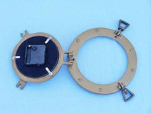 Load image into Gallery viewer, Antique Brass Decorative Ship Porthole Clock 12&quot;