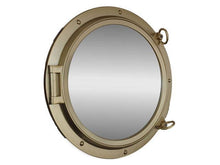 Load image into Gallery viewer, Gold Finish Porthole Mirror 24&quot;&quot;
