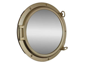 Gold Finish Porthole Mirror 24""