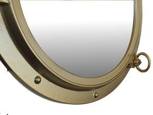 Gold Finish Porthole Mirror 24""