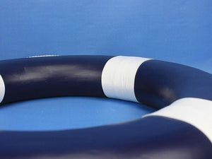 Dark Blue Painted Decorative Lifering with White Bands 20