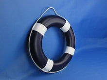 Load image into Gallery viewer, Dark Blue Painted Decorative Lifering with White Bands 20