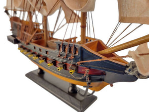 Wooden Caribbean Pirate White Sails Limited Model Pirate Ship 15"