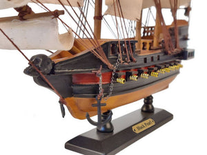 Wooden Caribbean Pirate White Sails Limited Model Pirate Ship 15"