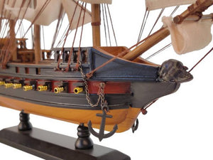 Wooden Blackbeard's Queen Anne's Revenge White Sails Limited Model Pirate Ship 15""