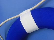 Load image into Gallery viewer, Vibrant Blue Decorative Lifering with White Bands 15&quot;&quot;