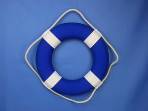 Vibrant Blue Decorative Lifering with White Bands 15""