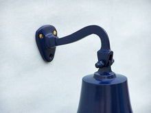 Load image into Gallery viewer, Solid Brass Hanging Ships Bell 11&quot; - Blue