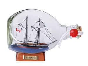 Bluenose Sailboat in a Glass Bottle 7"