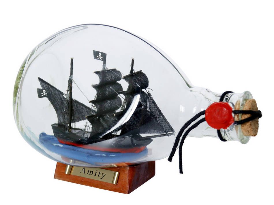 Thomas Tew's Amity Pirate Ship in a Glass Bottle 7