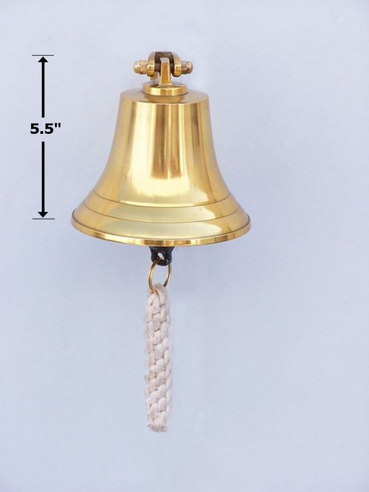 Brass Plated Hanging Harbor Bell 5.5"