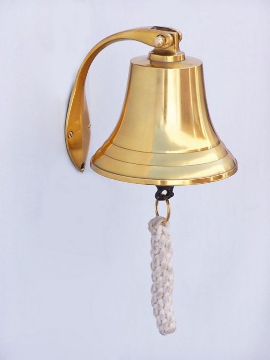 Brass Plated Hanging Harbor Bell 5.5"