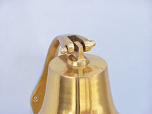 Load image into Gallery viewer, Brass Plated Hanging Harbor Bell 7&quot;