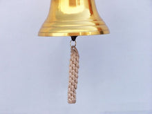 Load image into Gallery viewer, Brass Plated Hanging Ship&#39;s Bell 15&quot;