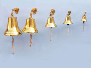 Brass Plated Hanging Ship's Bell 9"