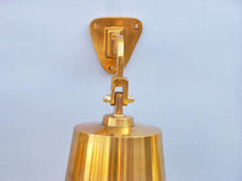 Load image into Gallery viewer, Brass Plated Hanging Ship&#39;s Bell 9&quot;