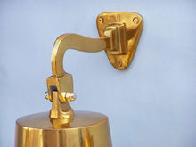 Load image into Gallery viewer, Brass Plated Hanging Ship&#39;s Bell 9&quot;