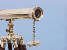 Load image into Gallery viewer, Floor Standing Brass Harbor Master Telescope 50&quot;
