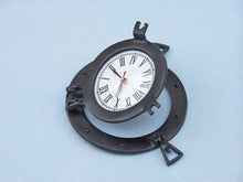 Load image into Gallery viewer, Oil Rubbed Bronze Deluxe Class Porthole Clock
