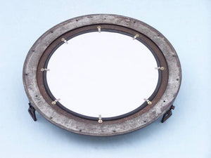 Bronze Deluxe Class Decorative Ship Porthole Mirror 17""