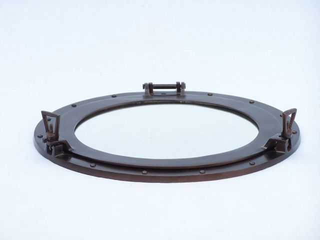 Bronze Deluxe Class Decorative Ship Porthole Mirror 17""