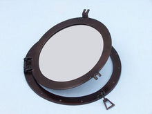 Load image into Gallery viewer, Bronze Deluxe Class Decorative Ship Porthole Mirror 17&quot;&quot;